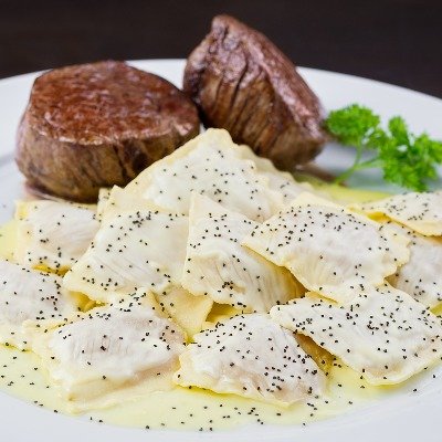 Mignon com Ravioli de Maçã